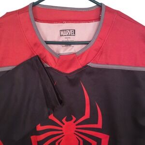 Marvel Freeze Miles Morales Spider-Man Hockey Jersey Black Red Grey Large 11